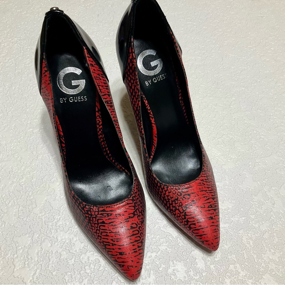 Guess Felisity Women’s Leather Red Black Heels/Stiletto 8M